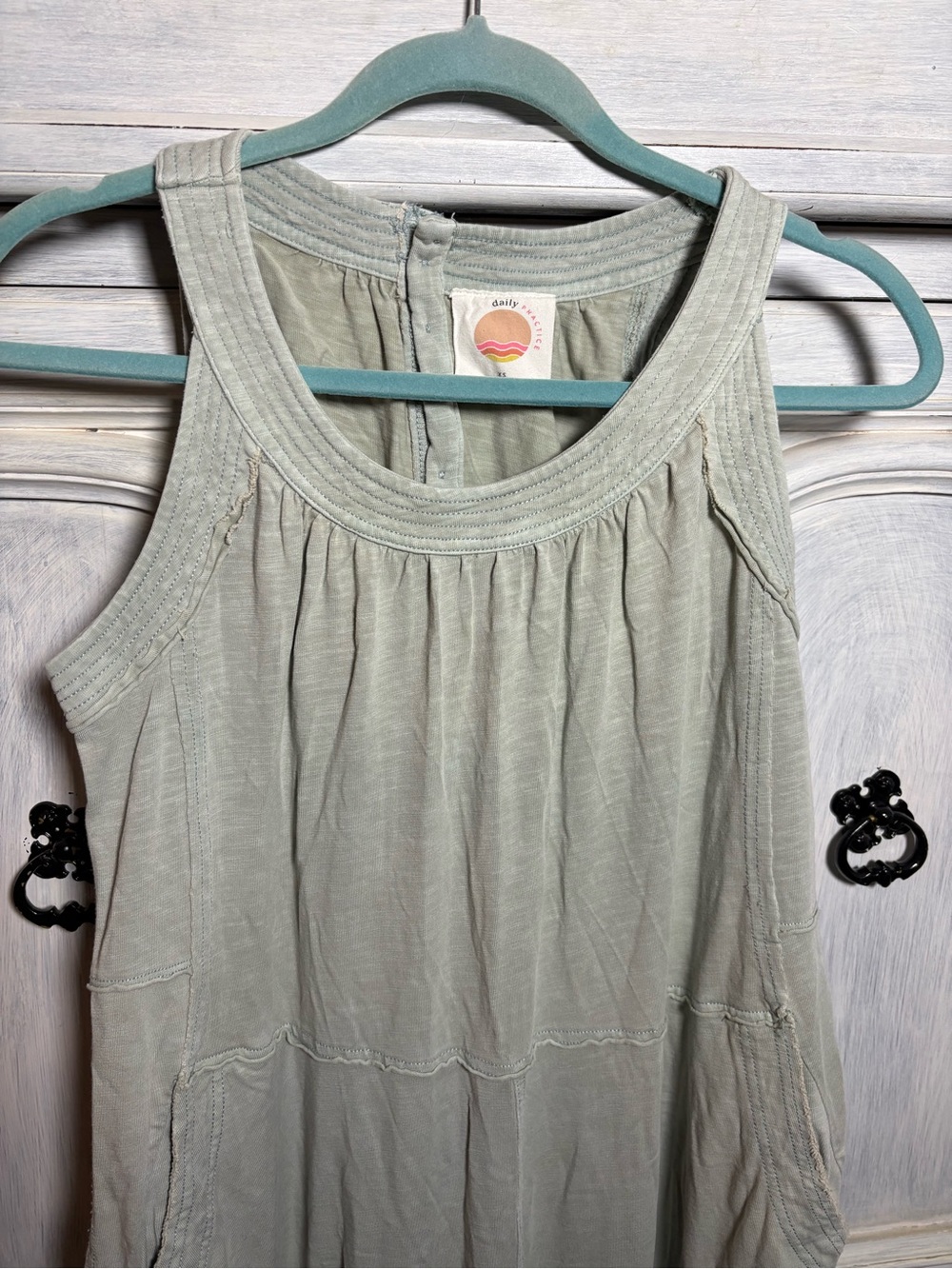 Anthropologie Daily Practice Green Lightweight Jumpsuit Relaxed Everyday Boho - Picture 3 of 8